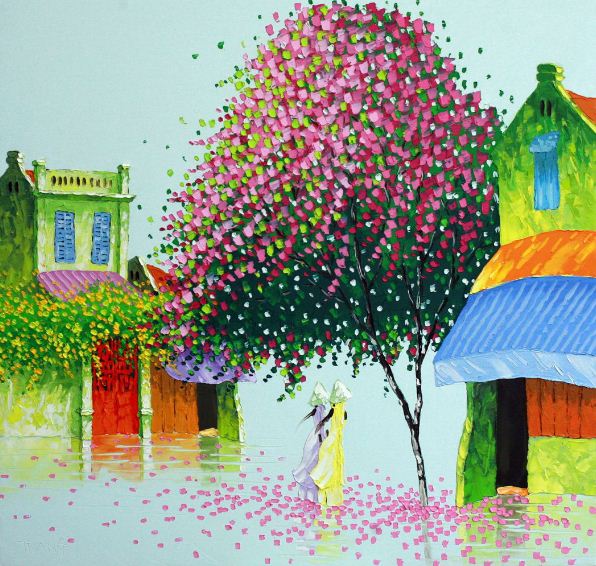 Мастихиновая живопись художницы Phan Thu Trang. Картина первая