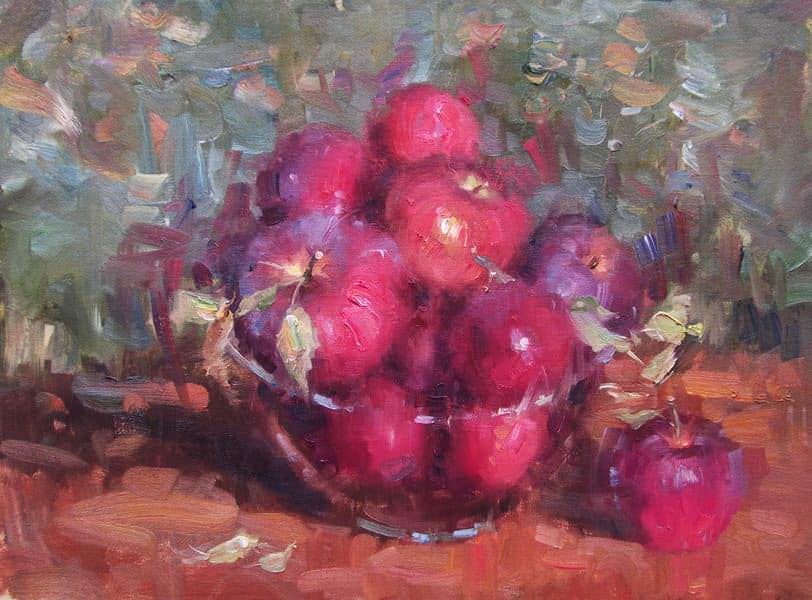 Impressionizm-E.J.Paprocki.-Kartina-Autumn-Light-.-13h18-dyuymov-holst-maslo