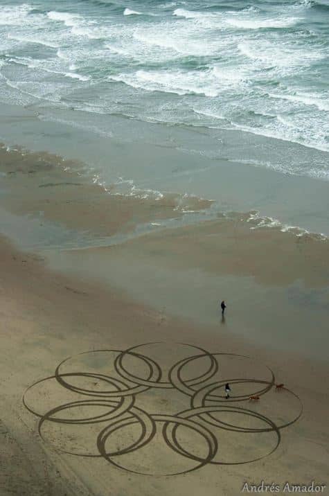 Andres Amador. Большие пляжные рисунки на песке. Шестой