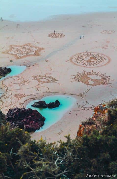 Andres Amador. Большие пляжные рисунки на песке. Седьмой