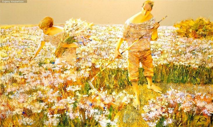 Евгений Кузнецов. Абстракция в живописи. Цветы и травы. Холст масло
