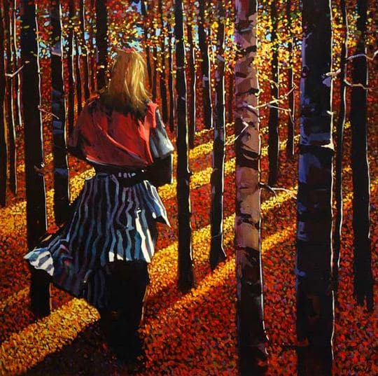 Michael O'Toole. Акриловая живопись. She Walks Among the Black Poplars. Акрил. 40х40 дюймов
