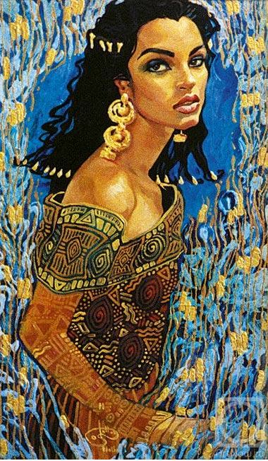 Fattah Hallah Abdel. Египетские картины. Девушка Весна. 70х90. Холст масло