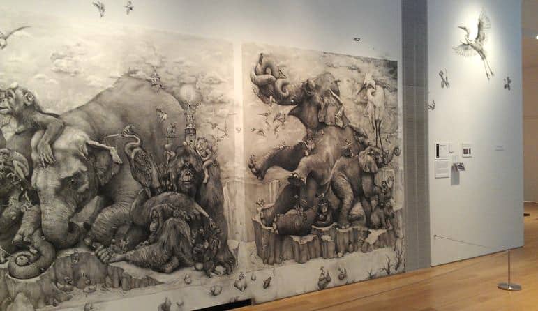 ArtPrize 2012. Adonna Khare и ее большие рисунки. Слоны. Фрагмент десятый