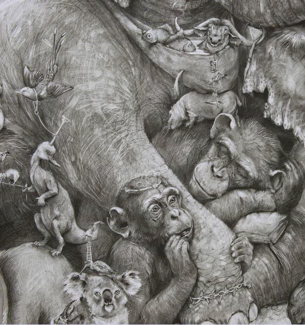 ArtPrize 2012. Adonna Khare и ее большие рисунки. Слоны. Фрагмент пятый