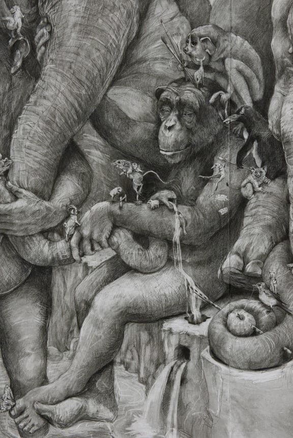 ArtPrize 2012. Adonna Khare и ее большие рисунки. Слоны. Фрагмент третий