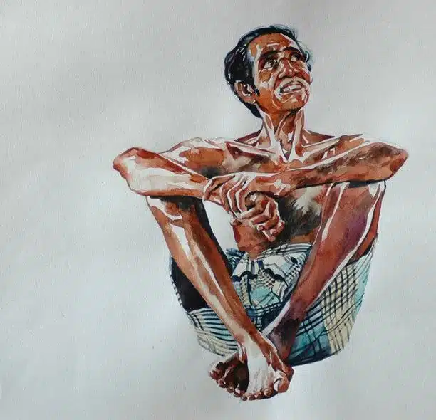 Индийский художник  Rajkumar Sthabathy.  Акварель двадцать третья