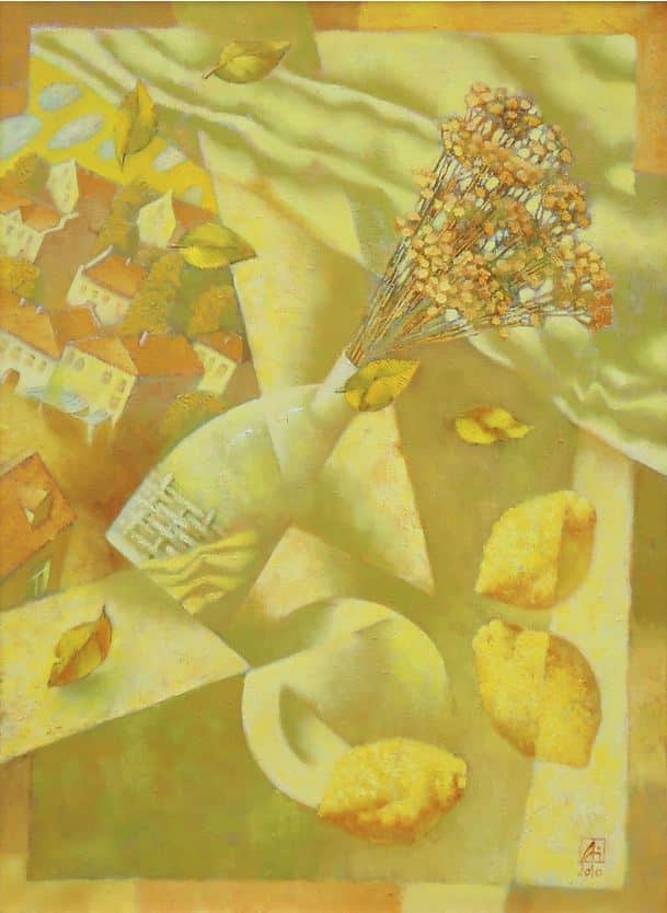 Павел Антипов и его философские картины. Лимонный ветер. 75х55 Холст, масло 2010