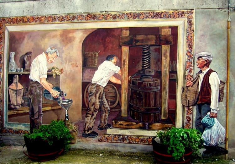 Расписные дома. Картины на стенах. Роспись в городке Cheremule. Сардиния