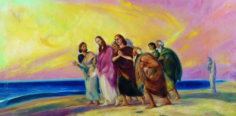 Святослав Рерих. Духовное искусство. Христос с учениками. Начало 1940-х. 91х183 Холст, масло