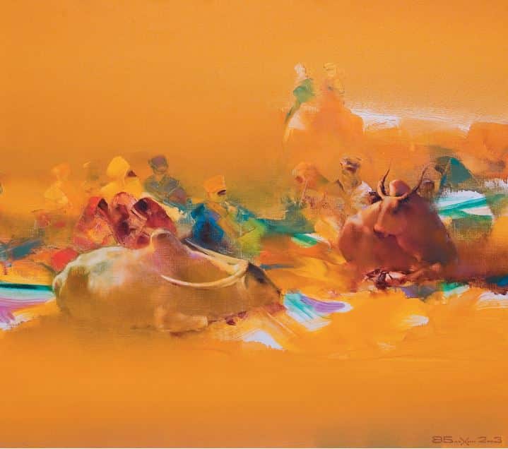 Валерий Блохин. Яркая живопись на грани абстракции. Аравия. 80х90 холст масло