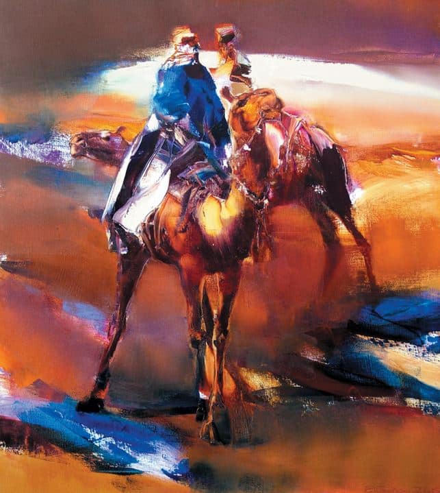 Валерий Блохин. Яркая живопись на грани абстракции. Бедуины. 100х90 холст масло