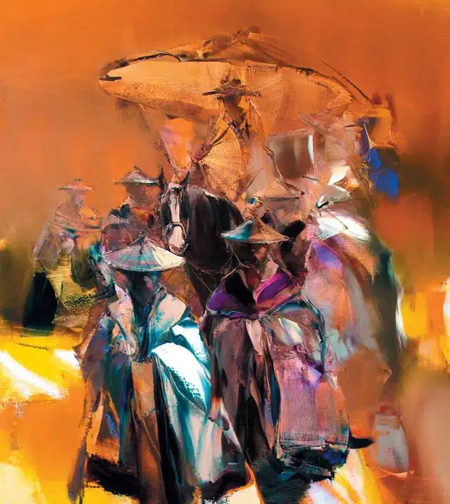 Валерий Блохин. Яркая живопись на грани абстракции. Китайская принцесса. 100х90 холст масло