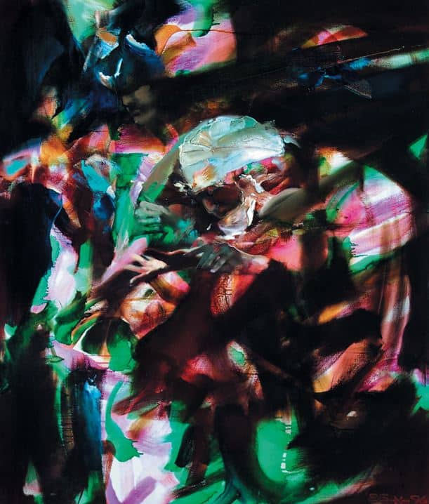 Валерий Блохин. Яркая живопись на грани абстракции. Вьетнам. Гадалка 105х90 холст масло