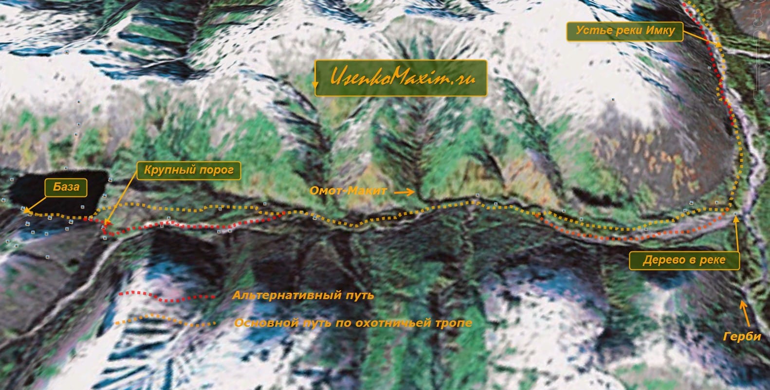 Баджальский хребет на карте