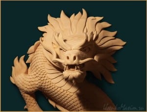 Изготовление деревянной скульптуры. Деревянный дракон