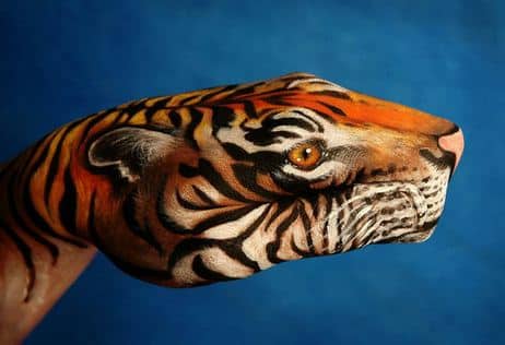Tigr.-Neobyichnoe-iskusstvo-Finger-painting