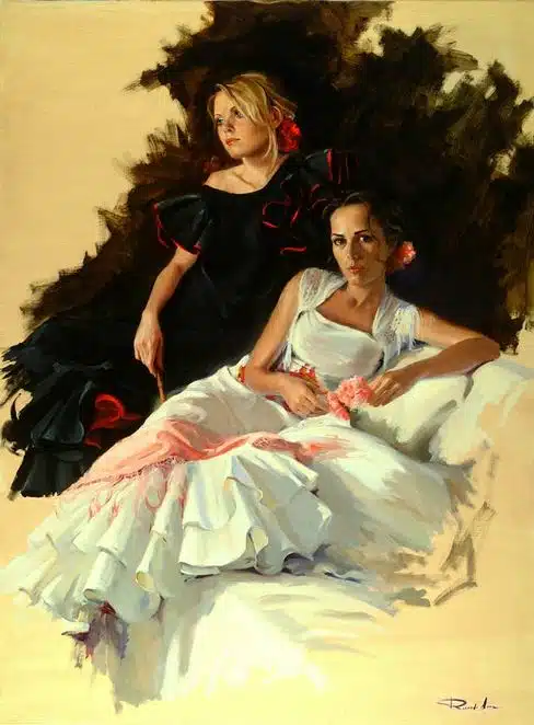Художник Ricardo Sanz. Картина женщин маслом двенадцатая
