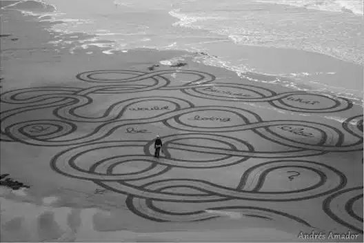 Andres Amador. Большие пляжные рисунки на песке. Семнадцатый