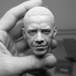 Adam Beane. Мини скульптура. Барак Обама. Голова. 2010