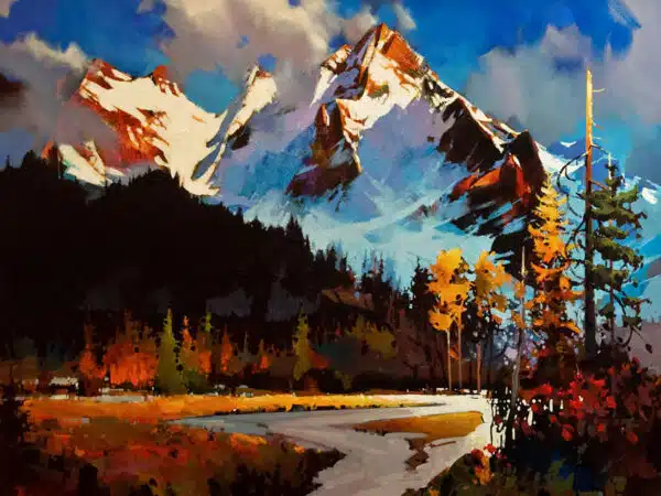 Канадский художник Michael O'Toole. Горы акриловыми красками 6